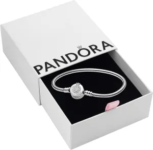 Pandora Moments Sparkling Crown O Pavé Clasp Snake Chain Bracelet - Gift for Her - With Gift Box