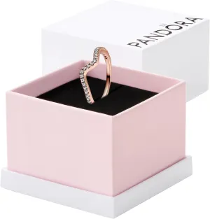 Pandora Sparkling Wave Ring - Ring for Women - Layering or Stackable Ring - Gift for Her - Sterling Silver with Clear Cubic Zirconia - With Gift Box