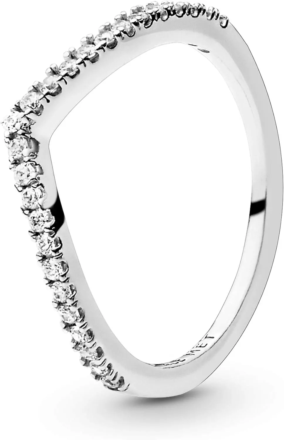 PANDORA Sparkling Wishbone Ring - Stackable Rose Gold Ring for Women - Gift for Her - With Gift Box