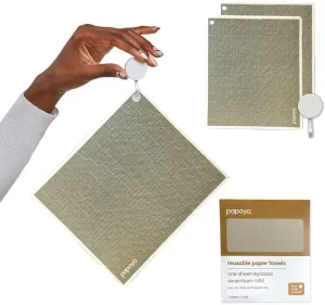 Papaya Reusable Paper Towels 2-Pack - 2 Sheets   1 Hooks, Quick Drying, No Odor, 1 Sheet Replaces 17 Rolls, Washable Kitchen Cloth, Sustainable Dish Sponge, Eco Friendly Gift