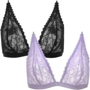 Parade womens Star Lace Plunge Bralette: Available in Multi Packs