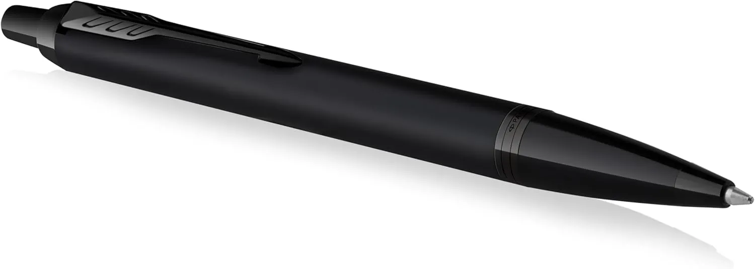 Parker IM Ballpoint Pen | Matte Black with Black Trim | Medium Point with Blue Ink Refill | Gift Box