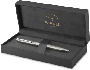 PARKER Sonnet Ballpoint Pen, Stainless Steel with Palladium Trim, Medium Point Black Ink (1931512)