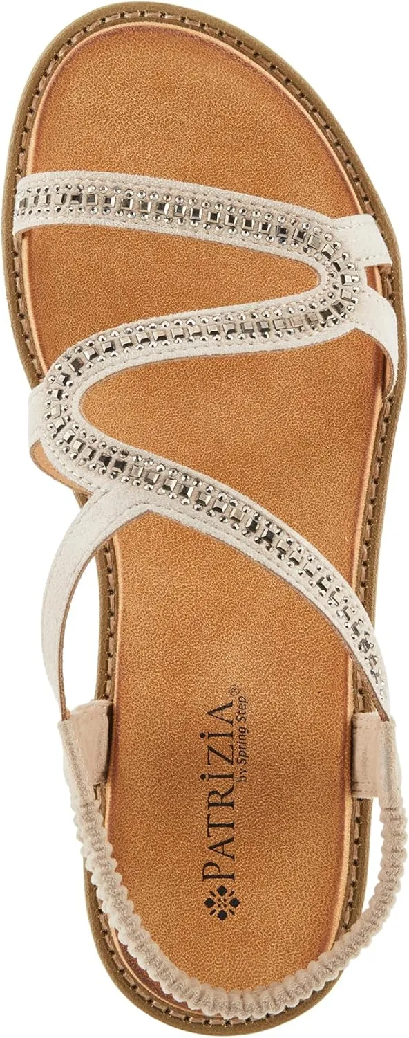 PATRIZIA Women's ZIGGED Zigzag Rhinestone Platform Stretch Back Sandals