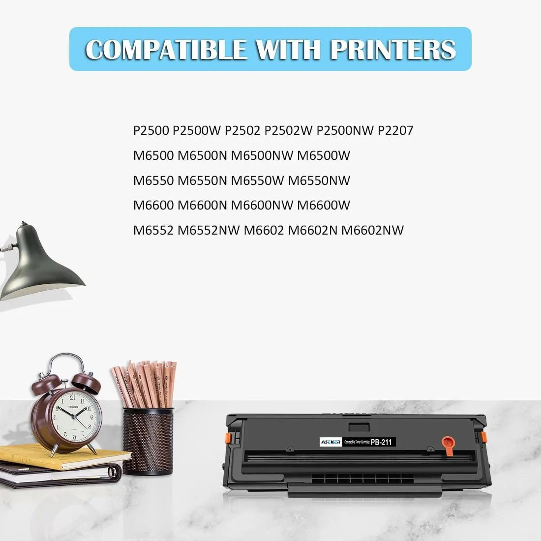 PB211 PB-211 PB-211E PB211E PB-211EV Black Toner Cartridge Compatible for P2500W P2502W P2500W M6550NW M6552NW M6602NW M6600N M6600W Printers