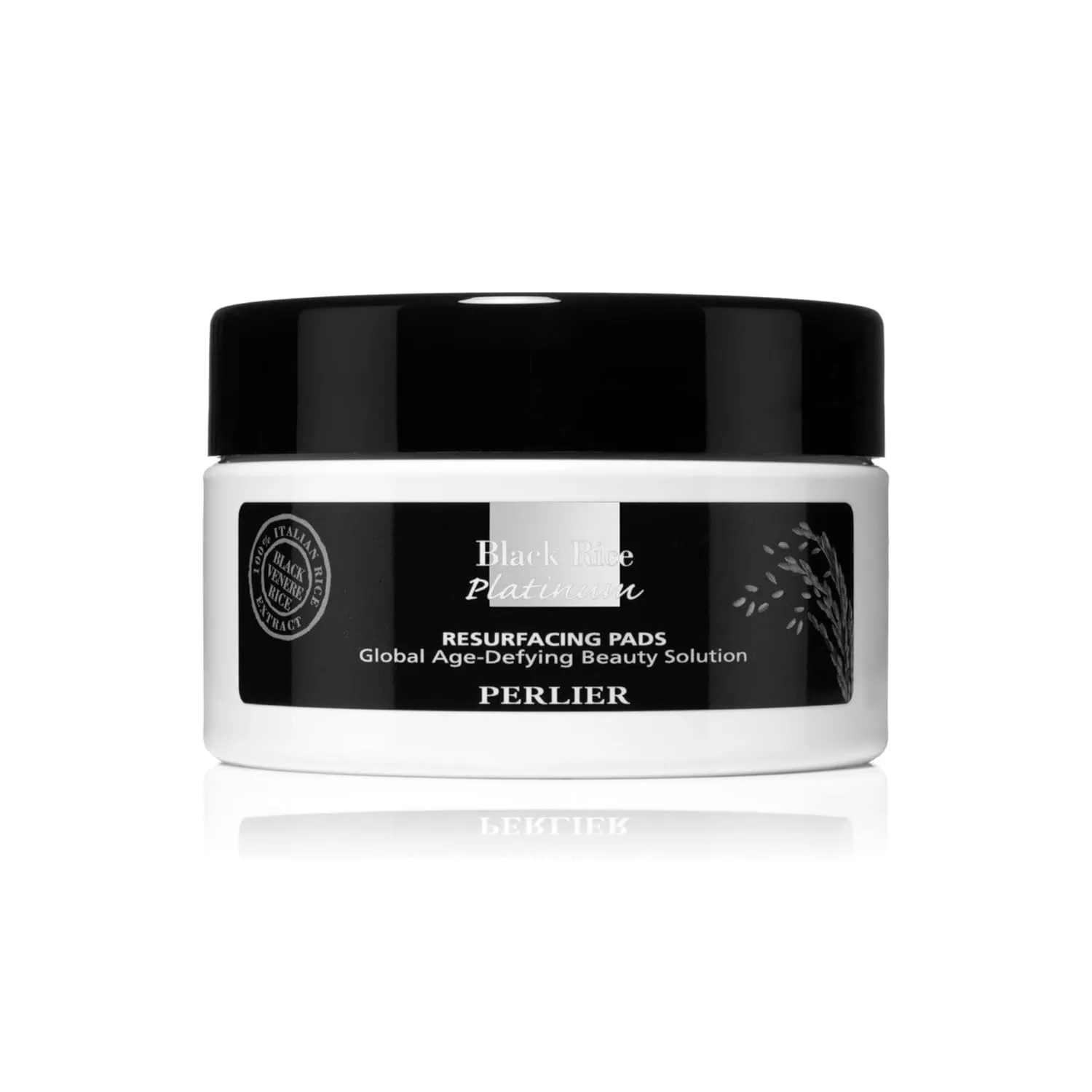 Perlier Black Rice Resurfacing Pads - Exfoliating & Brightening Pads with Alpha Hydroxy Acids (AHAs) and Black Rice Extract, 60 Count
