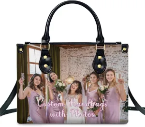 Personalized Handbag Gifts for Her - PU Leather Bags - Custom Women Tote Bag for Mother’s Day, Birthday, Wedding