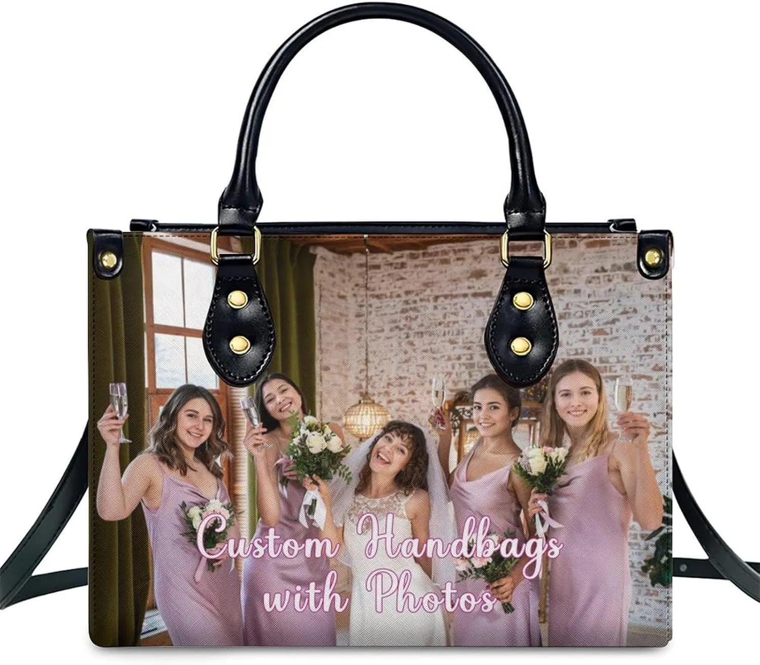 Personalized Handbag Gifts for Her - PU Leather Bags - Custom Women Tote Bag for Mother’s Day, Birthday, Wedding