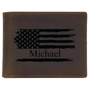 Personalized Wallet for Men, Custom RFID Leather Wallet, Engraved Genuine Leather Custom Wallet, Great Anniversary Gift For Him, Husband, Boyfriend, Men, Father, Dad, Grandpa, Wedding