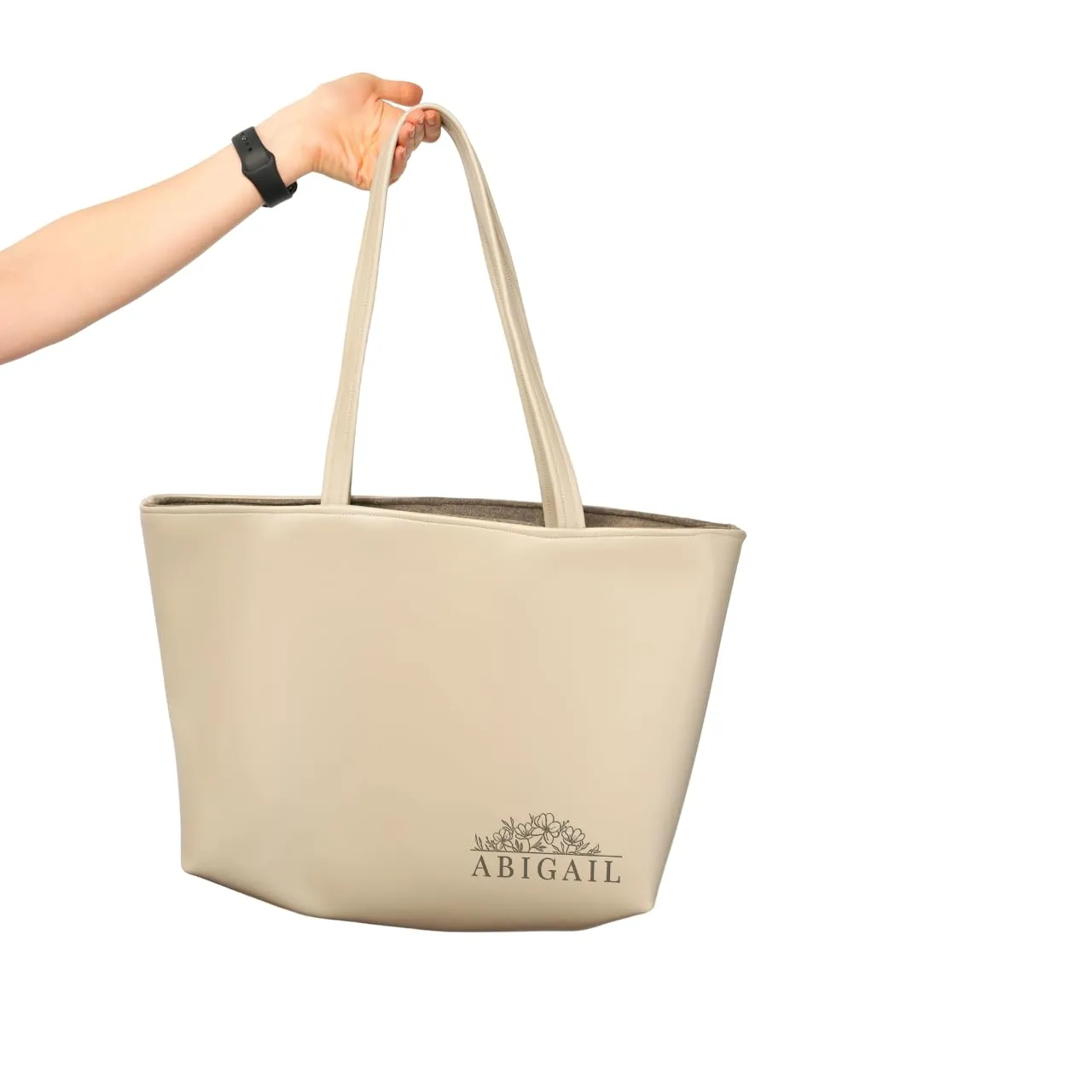 Personalized Woman Leather Sholder Bag, Mom Christmas Gift, Custom Gift for Her, Diaper Bag, Grocery Bag, Tote Bag with Zipper, Anniversary