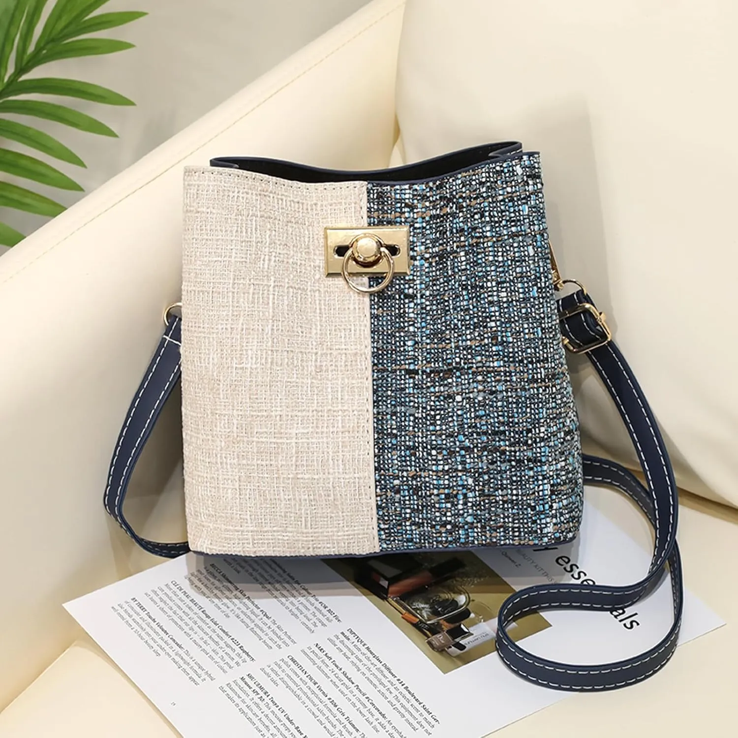 PINCNEL Small Crossbody Purses for Women, Shoulder Bag for Women, PU Leather Crossbody Bags Bucket Bag Handbags