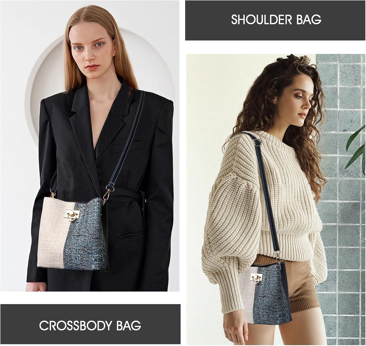 PINCNEL Small Crossbody Purses for Women, Shoulder Bag for Women, PU Leather Crossbody Bags Bucket Bag Handbags