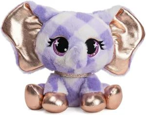 P.Lushes Designer Fashion Pets Ella L’Phante Elephant Premium Stuffed Animal, Blue and Gold, 6”