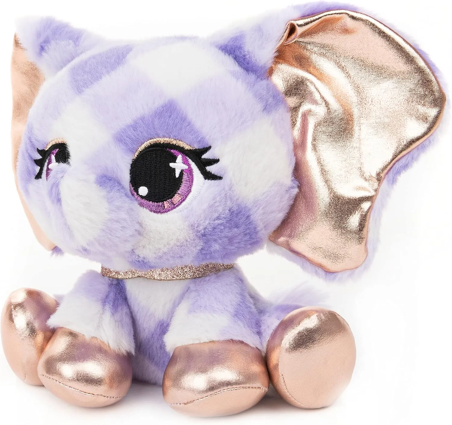 P.Lushes Designer Fashion Pets Ella L’Phante Elephant Premium Stuffed Animal, Blue and Gold, 6”