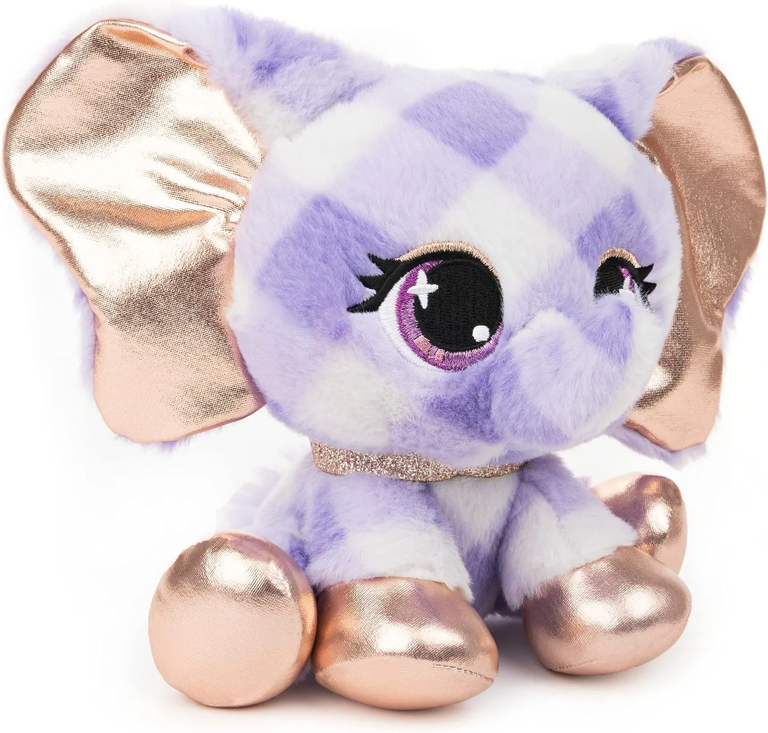 P.Lushes Designer Fashion Pets Ella L’Phante Elephant Premium Stuffed Animal, Blue and Gold, 6”