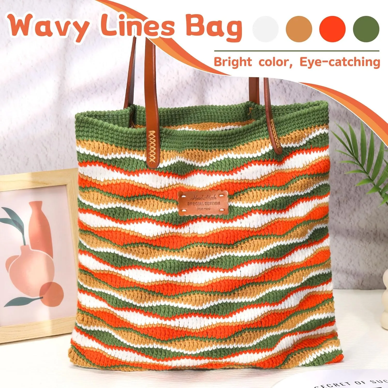 Pnytty Crochet Bag Kit for Beginners Adult Kit, Crochet Starter Kits- Shoulder Bag with Step-by-Step Video Tutorials, Yarn, Hook for Crafting Gift