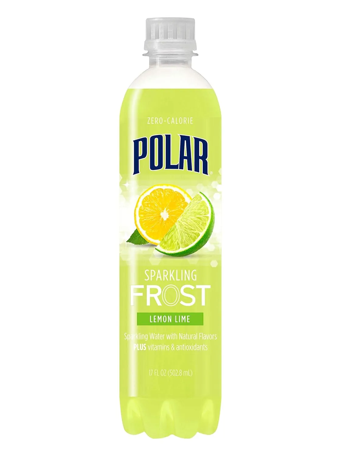 Polar Beverages Frost Sparkling Water, Lemon Lime, 17 Fluid Ounce (Pack of 12)