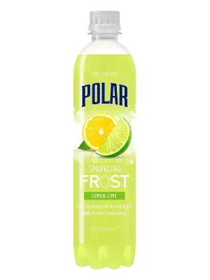 Polar Beverages Frost Sparkling Water, Lemon Lime, 17 Fluid Ounce (Pack of 12)