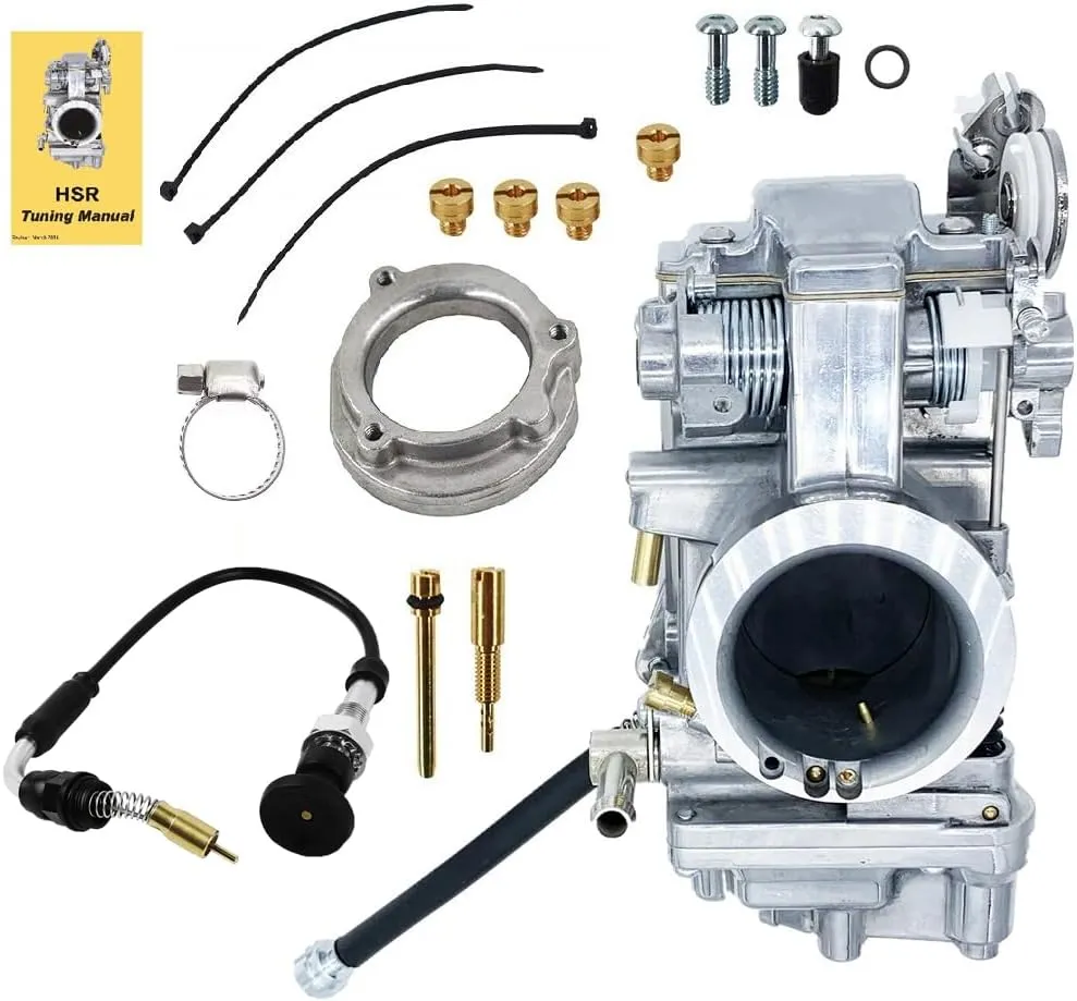 Polished Performance Carburetor TM45 Fits Mikuni HSR45 HSR 45mm Harley EVO Twin Cam With Choke Cable CNC Filter