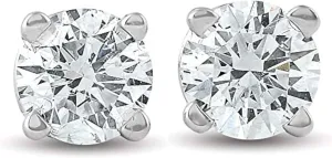 Pompeii 1/2Ct Round Brilliant Cut Diamond Stud Earrings in 14K Gold Classic