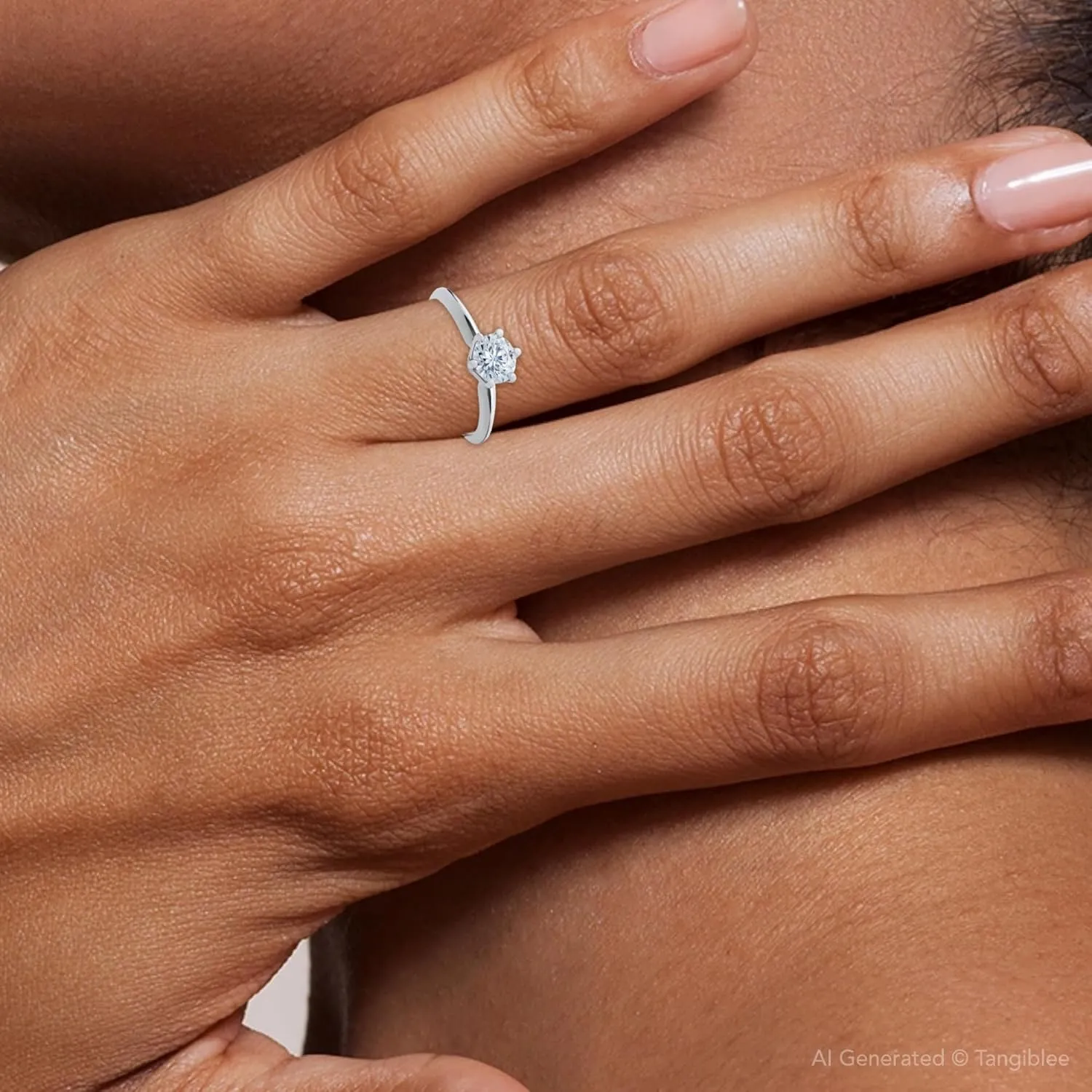 Pompeii 1/2ct Solitaire Diamond Engagement Ring 14K White Gold
