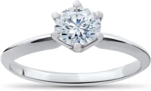 Pompeii 1/2ct Solitaire Diamond Engagement Ring 14K White Gold