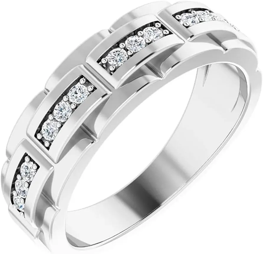 Pompeii 1/3 Ct Mens Lab Grown Diamond Wedding Ring White Gold Anniversary Band (((G-H)),VS)