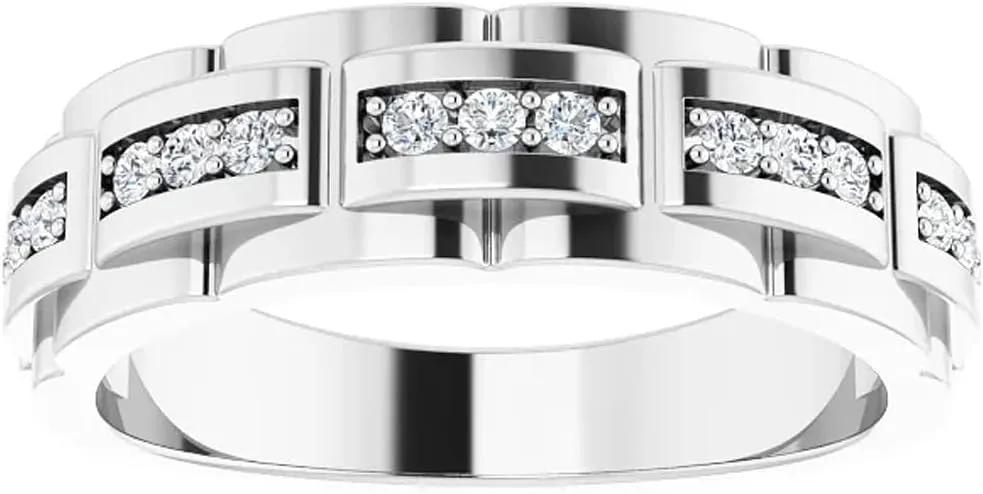 Pompeii 1/3 Ct Mens Lab Grown Diamond Wedding Ring White Gold Anniversary Band (((G-H)),VS)