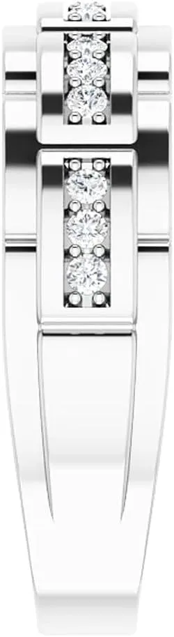 Pompeii 1/3 Ct Mens Lab Grown Diamond Wedding Ring White Gold Anniversary Band (((G-H)),VS)