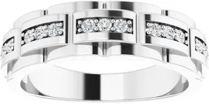 Pompeii 1/3 Ct Mens Lab Grown Diamond Wedding Ring White Gold Anniversary Band (((G-H)),VS)