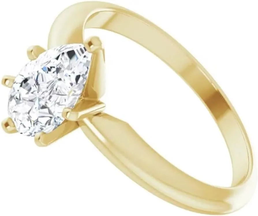 Pompeii 1/3Ct Solitaire Pear Shape Diamond Engagement Ring in 14k White or Yellow Gold