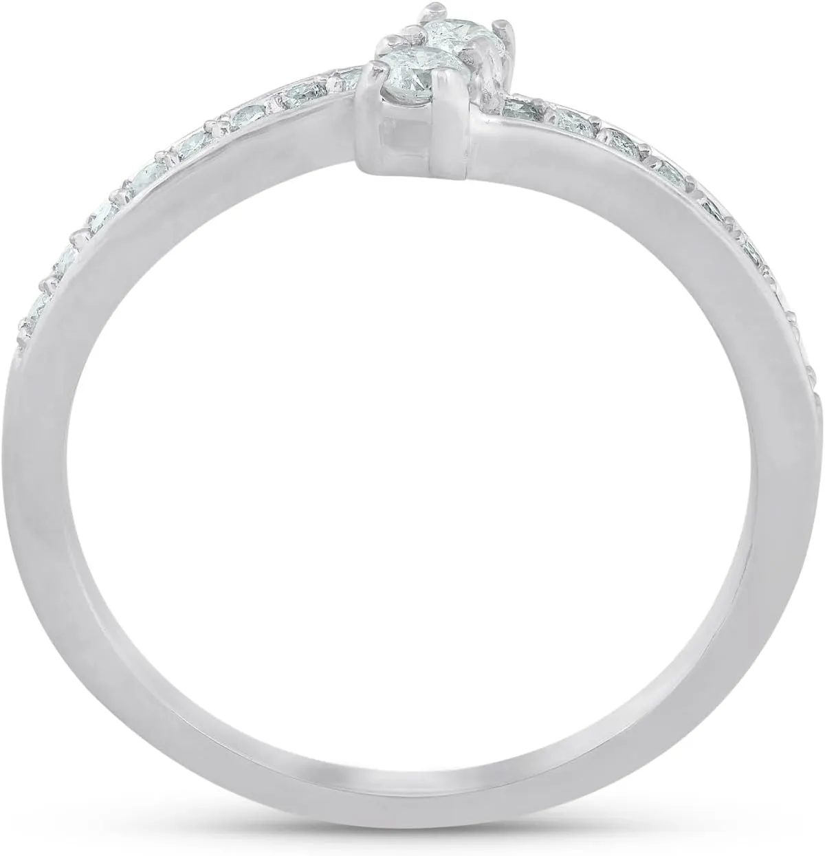 Pompeii 1/4 Ct Two Stone Diamond Engagement Forever Us Ring White Gold Anniversary Band