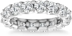 Pompeii 4Ct TW Lab Grown Diamond U Prong Eternity Ring Anniversary Band 14k Gold (F/G,VS2-SI1)