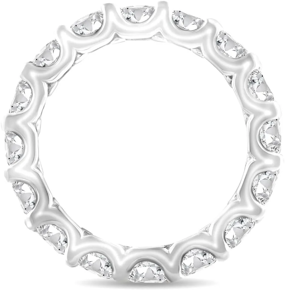 Pompeii 4Ct TW Lab Grown Diamond U Prong Eternity Ring Anniversary Band 14k Gold (F/G,VS2-SI1)