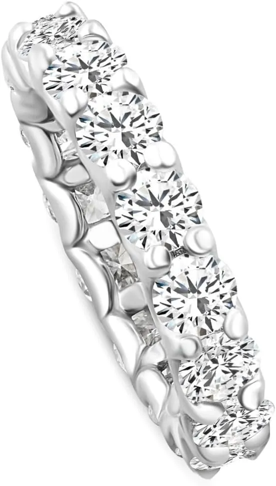 Pompeii 4Ct TW Lab Grown Diamond U Prong Eternity Ring Anniversary Band 14k Gold (F/G,VS2-SI1)
