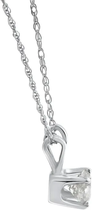 Pompeii3 14k White or Yellow Gold 1/2 Ct Round-Cut Diamond Pendant Women's Solid 14k Gold 18" Chain Necklace Lab Grown
