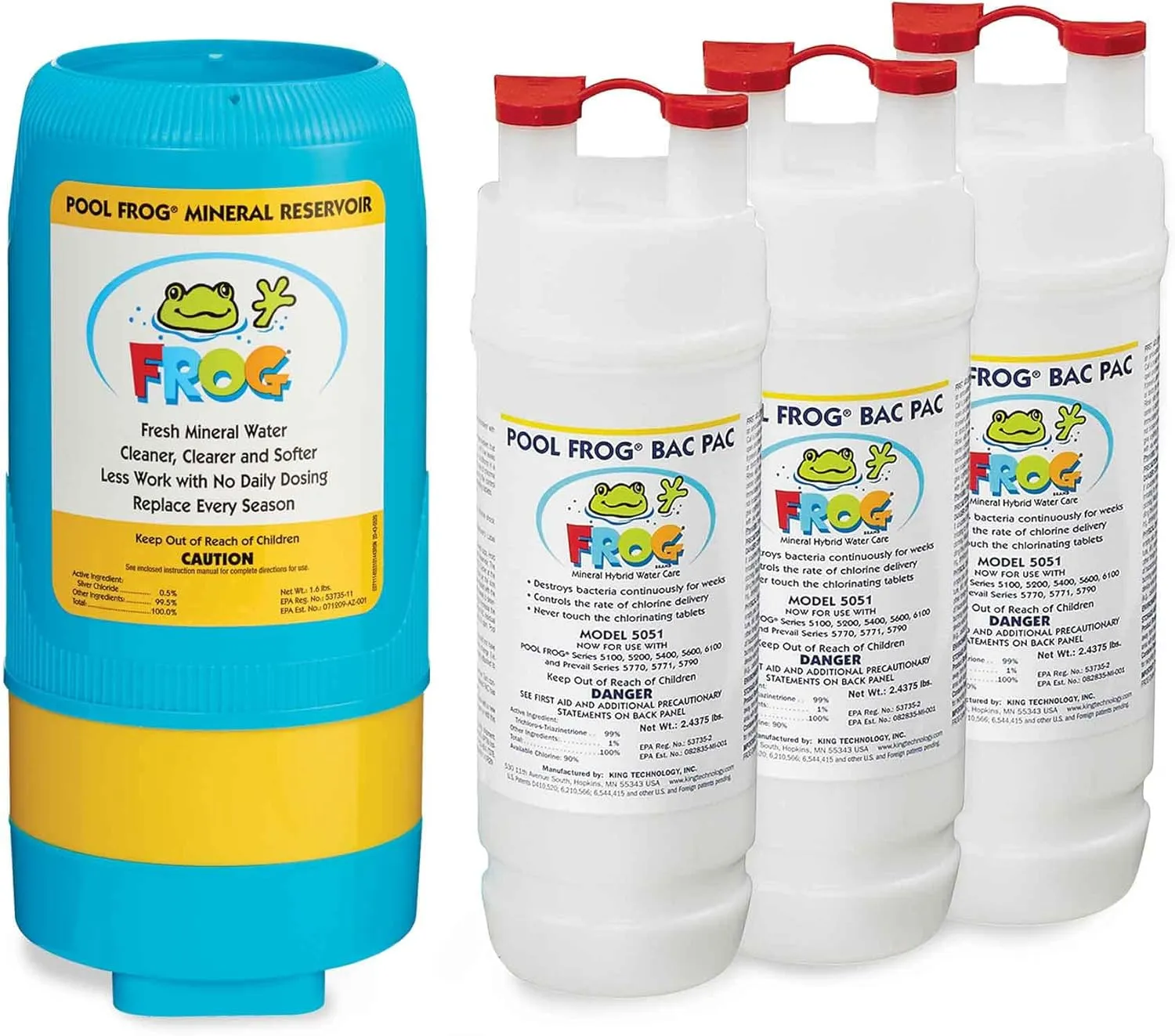 Pool FROG Model 5400 Mineral Reservoir   3 Chlorine Bac Pacs, Mineral and Chlorine Replacement Cartridges for Pool FROG Model 5400