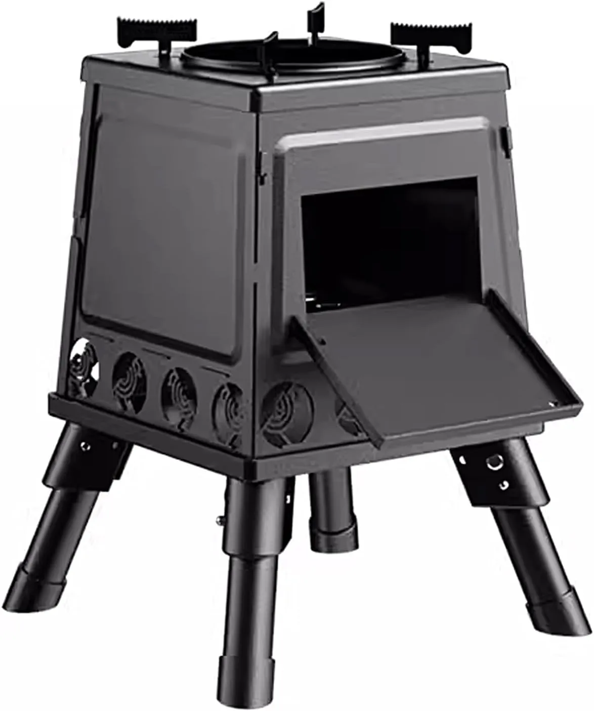 Portable Wood Stove Portable, Tent Stoves Wood Burning, All Carbon Steel, Plate Thickness 1.2mm, Sauna Stove for Barbecue Boiling Waterss Cooking