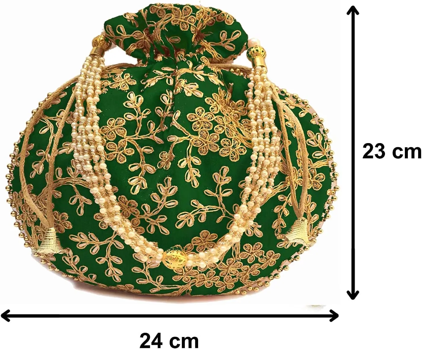 Potli Bag For Women Ethnic Designer Embroidery Work Batwa Pearls Handle With Intricate