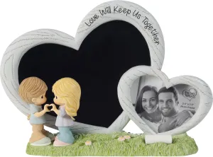 Precious Moments Couples Chalkboard Picture Frame | Love Will Keep Us Together Resin Chalkboard Photo Frame | Gift for Valentine's Day, Anniversary | Gift for Girlfriend, Wife | 2.5" x 3.5" Photo