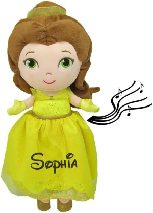 Princess Belle - Musical Baby Toy - Stuffed Animal Character - Officially Licensed - Musical Keepsake Gift with Custom Name