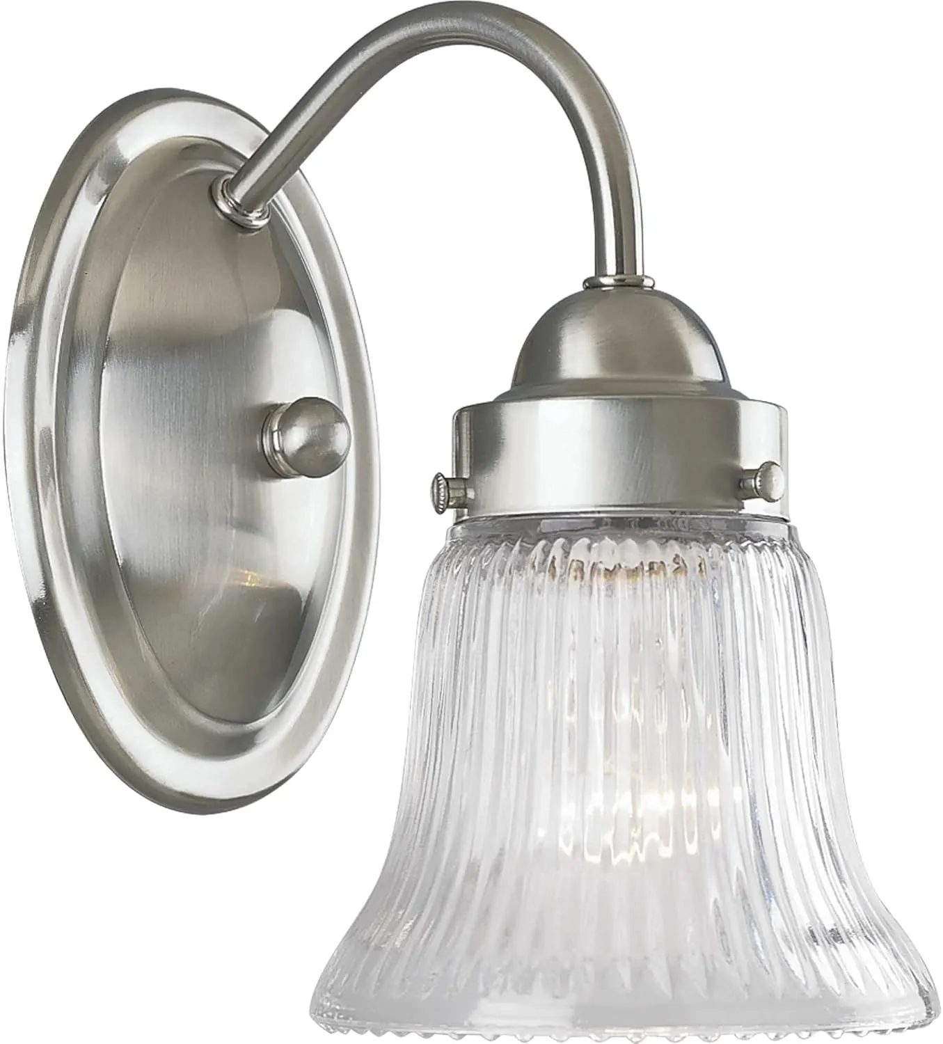Progress Lighting P3287-09 Economy Fluted Glass Bath & Vanity, 5-1/4-Inch Width x 9-Inch Height, Nickel