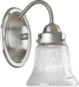 Progress Lighting P3287-09 Economy Fluted Glass Bath & Vanity, 5-1/4-Inch Width x 9-Inch Height, Nickel