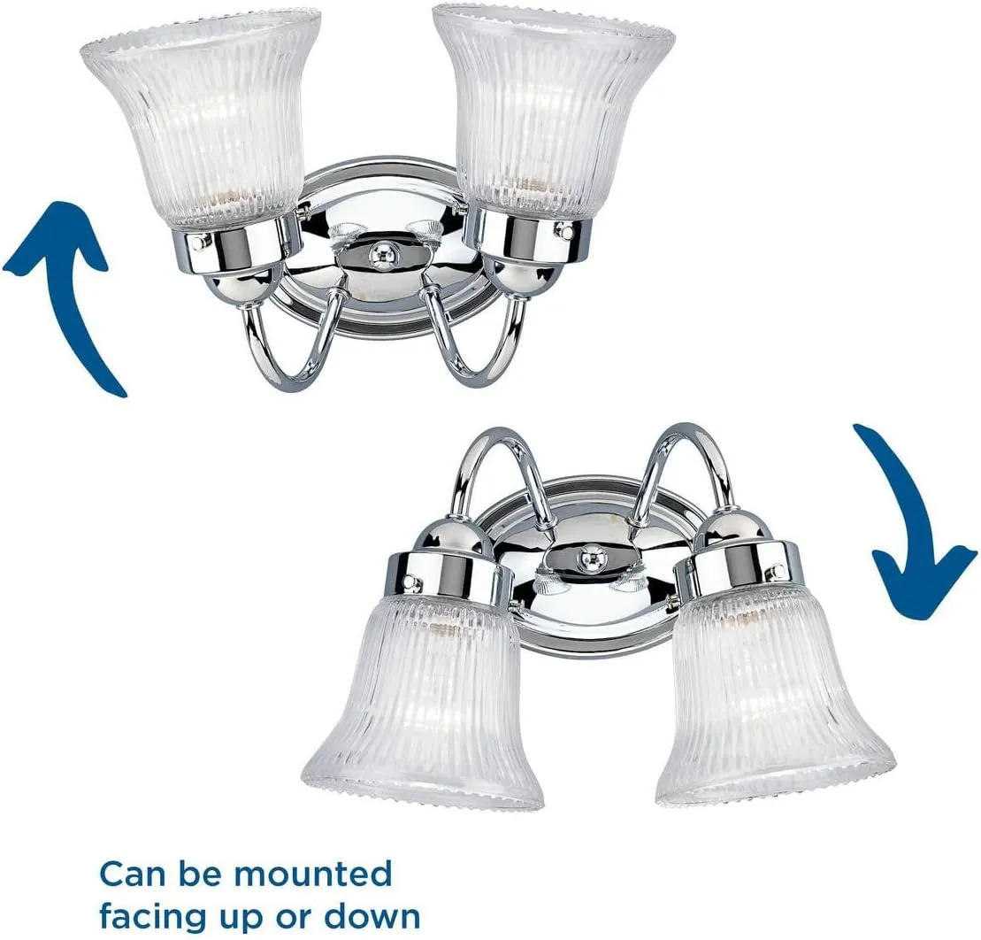 Progress Lighting P3288-15 2 Light Bath Fixture, Polished Chrome