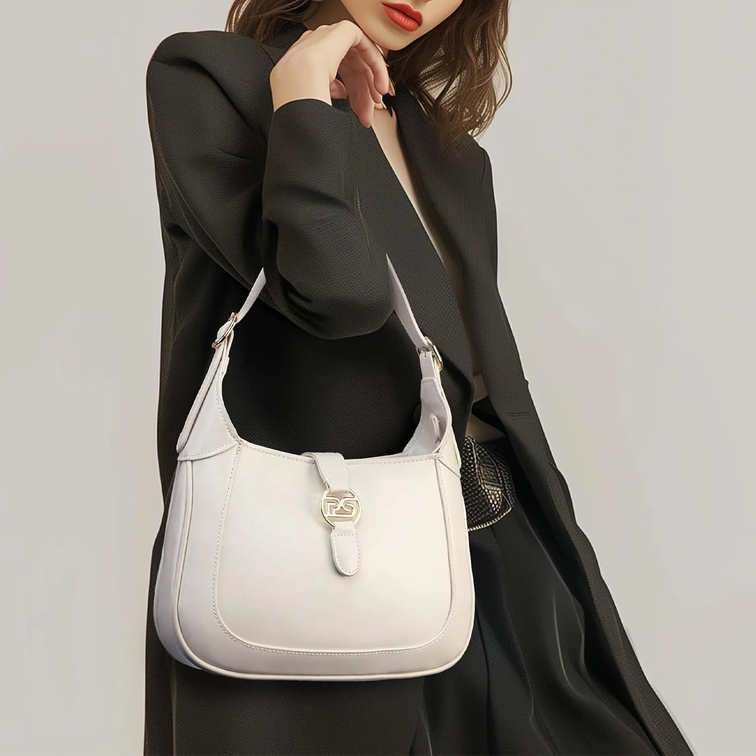 PS PETITE SIMONE Shoulder Bag for Women Black Purses for Women Small Purse Women's Shoulder Handbags Shoulder Bag