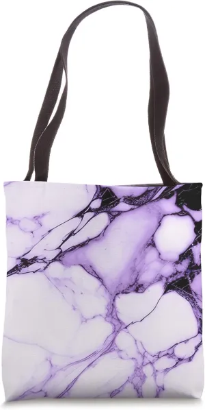 Purple White Black Chic Abstract Modern Aesthetic Tote Bag