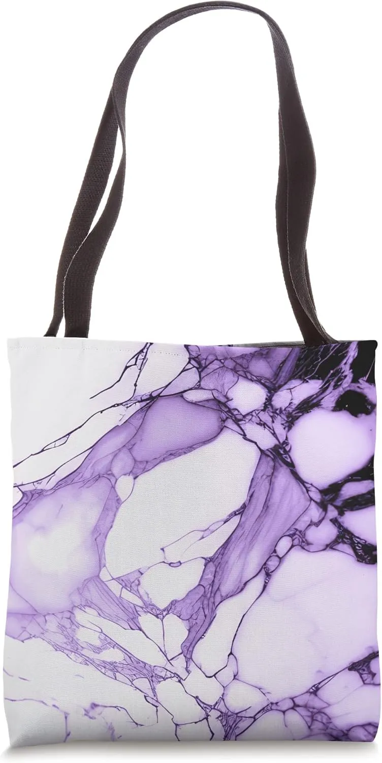 Purple White Black Chic Abstract Modern Aesthetic Tote Bag