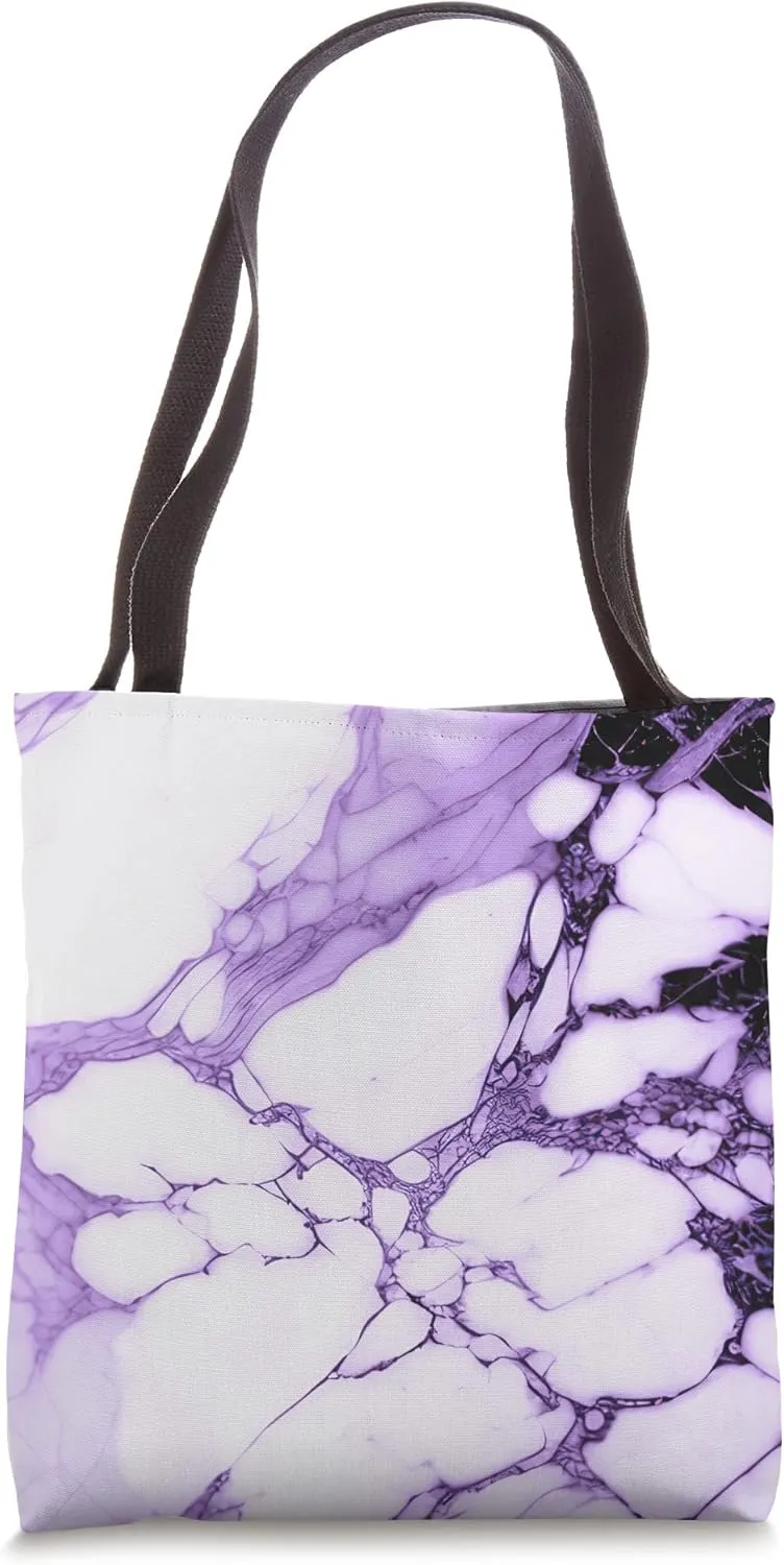 Purple White Black Chic Abstract Modern Aesthetic Tote Bag