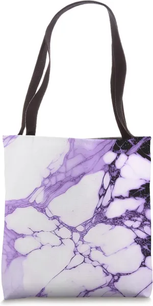 Purple White Black Chic Abstract Modern Aesthetic Tote Bag