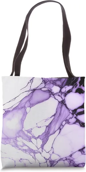Purple White Black Chic Abstract Modern Aesthetic Tote Bag